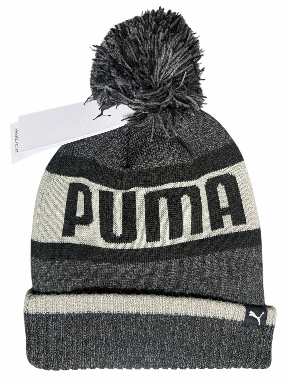 PUMA Knit Beanie Ski Cap Unisex Adult Bedford Cuff Pom Beanie - NWT